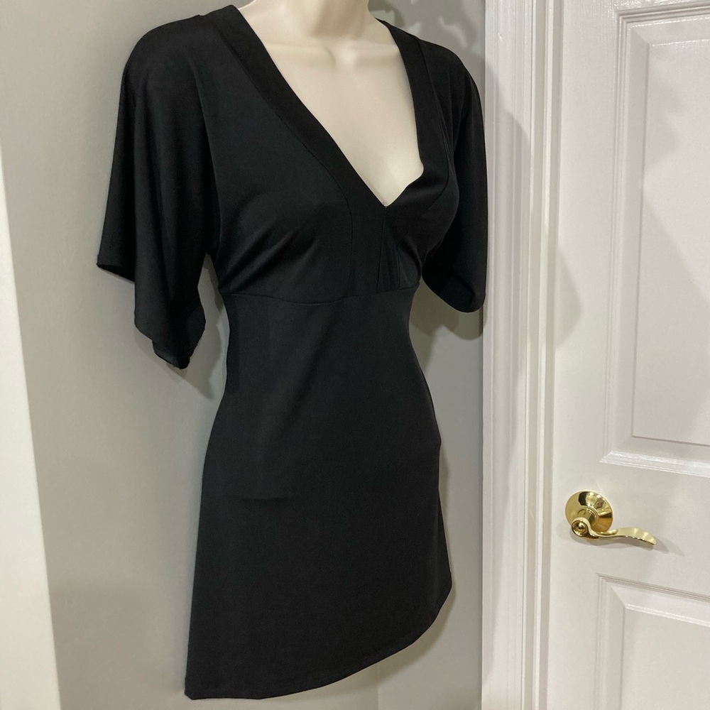 Sexy Long Black V-neck Tunic